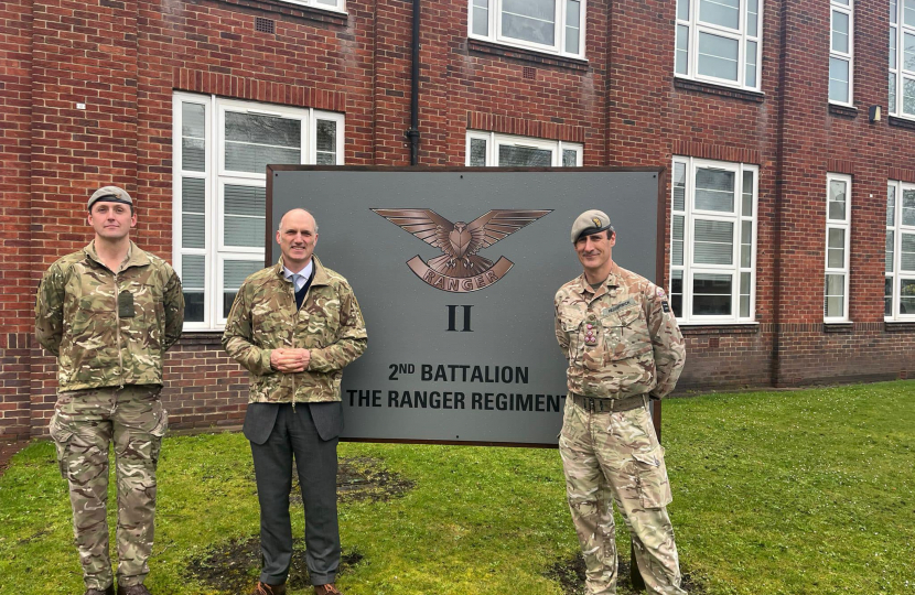 Leo Docherty MP with 2 Rangers