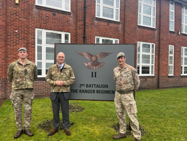 Leo Docherty MP with 2 Rangers